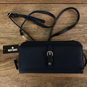 Mary Quant - wallet purse - navy + gold hardware
